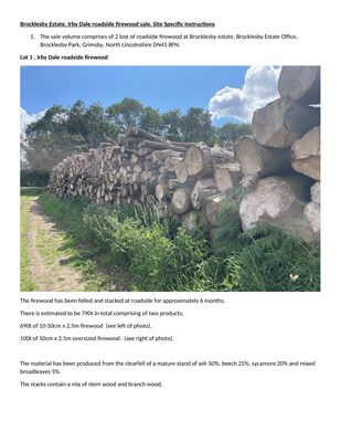 Lot 2 - 100t of roadside firewood at Brocklesby estate firewood yard